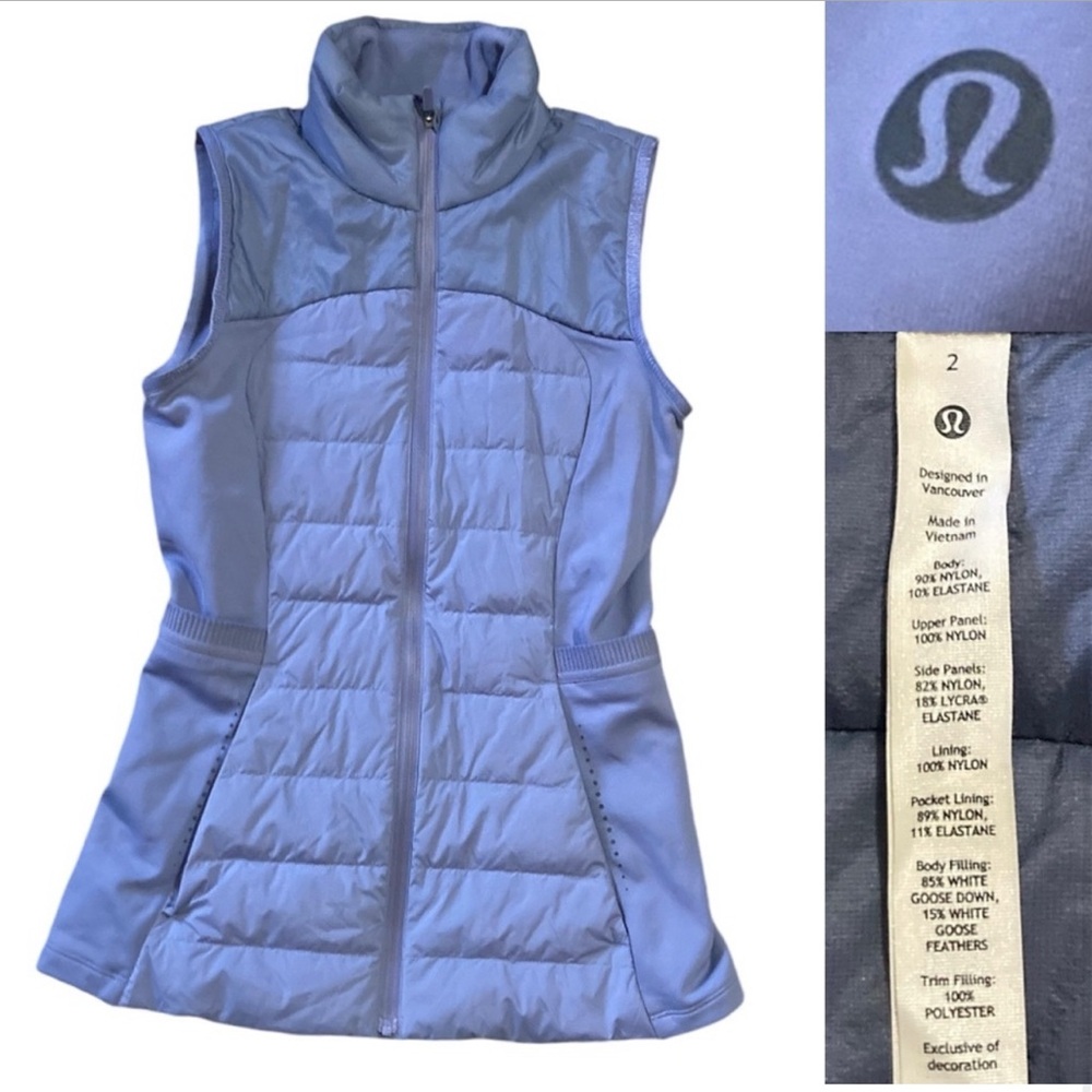 Lululemon Down For It All Puffer Vest Women’s size 2 Light Purple - Picture 3 of 8